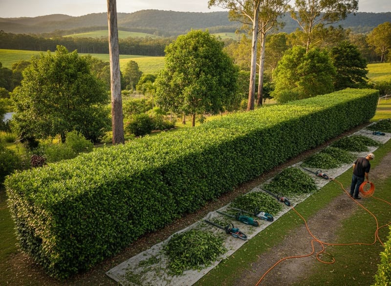 Hedge Trimming performed by Mackay Arborist in the Mackay